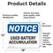 Signmission Used Battery Accumulation, 18 in W x Rectangle, Vinyl Decal OS-2PACK-NS-D-1218-L-18824 - alternate 5